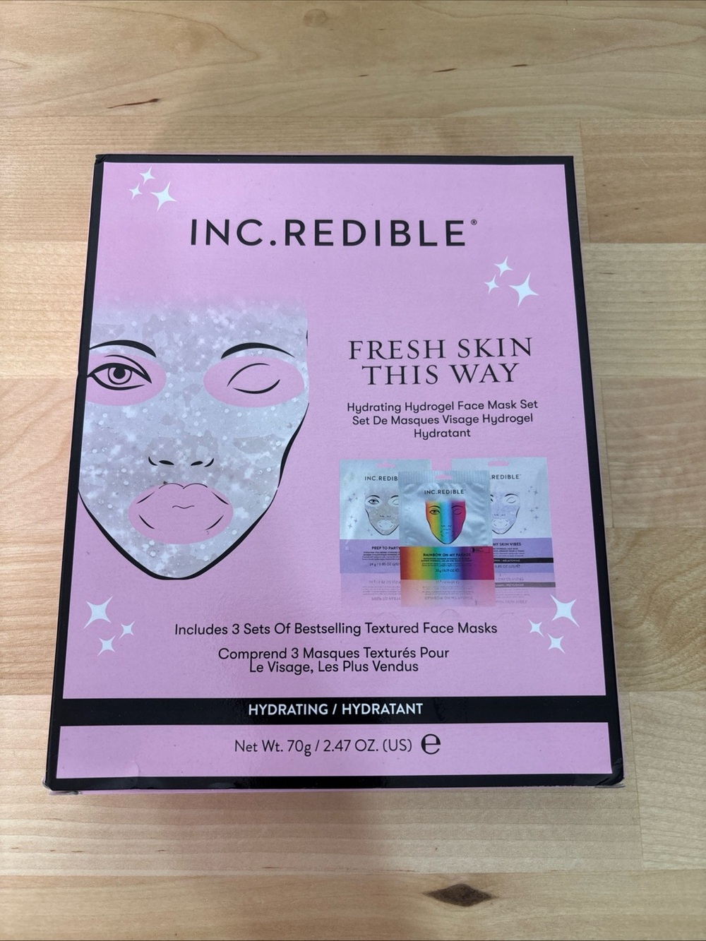 Hydrating Hydrogel Face Mask Set - Pink